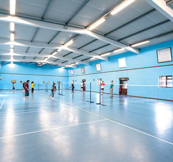 People playing badminton