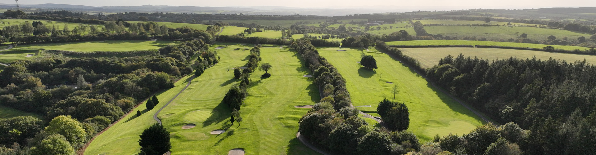 aerial shot of golf courses